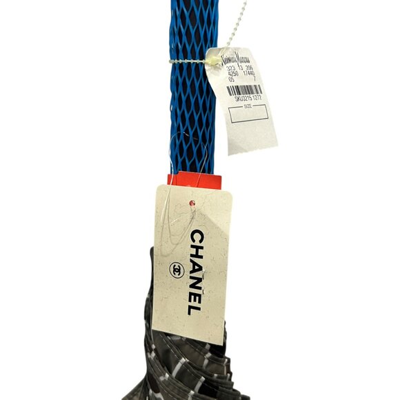 NWD CHANEL 2001 Fall Charcoal Gray Brown Nylon Coco CC Long Umbrella - Picture 7 of 14